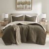 Waffle Knit Chenille Comforter Set Full/Queen