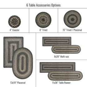 Homespice Decor 11" x 36" Table Runner Oval Flint Hill Jute Braided Accessories