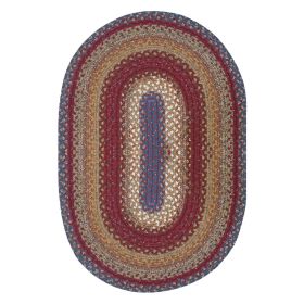 Homespice Decor 20" x 30" Oval Log Cabin Step Cotton Braided Rug