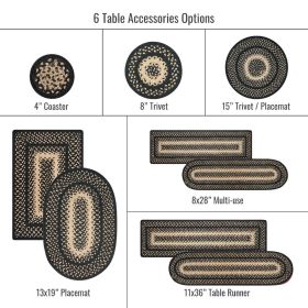Homespice Decor 11" x 36" Table Runner Oval Manchester Jute Braided Accessories