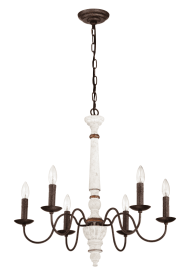 Retro White And Rust Color Chandelier With Light Fixture 6 Light E12 NO Include Bulb Pendant Light Fixtures For Dining Room, Lobby, Kitchen, Bedroom,