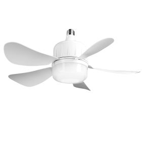 1Pc Socket Fan Light 12W Ceiling Fan With Lights Dimmable LED Ceiling Fan With 3 Fan Speed Stepless Brightness And Color Temperature Smart Timer Remot