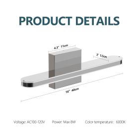 LED Bathroom Vanity Light Bar Dimmable Bathroom Light Fixtures Modern Over Mirror Lighting Fixture 16Inch BathWall LIght 8W Wall Sconce Lighting For B