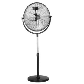 Industrial Pedestal Fan, 20 Inch Standing Fan with 46.9 to 59.6 Inches Adjustable Height, Floor Fans with 3 Adjustable Speeds