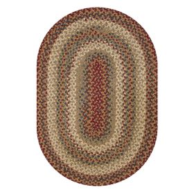 Homespice Decor 27" x 45" Oval Pumpkin Pie Cotton Braided Rug