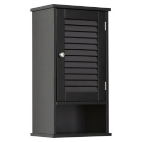 FRALIMK Medicine Cabinet, Hanging Cabinet With 3 Tiers, Single Louvered Door, Slim Wall Cabinet For Home Bathroom Bedroom, White (Option: Black)