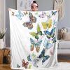 Colorful Butterfly Fluttering Printed Sherpa Fleece Blanket Soft Warm Air Conditioning Blanket For Adults Toddler Bedroom Decor Gifts 50x60 Inche