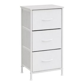 3-Tier Fabric Drawer Dresser, Removable Storage Cabinet, For Bedroom, Living Room, Entryway (Option: White)