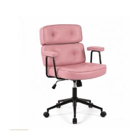 Ergonomic Home Office Desks And Chairs, Computer Chairs With Lumbar Support, Adjustable Height And Rotating Wheels (Option: Pink)