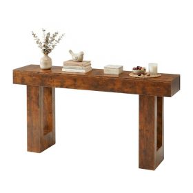 63-inch Narrow Combination Table, Sturdy Wooden Entry Table, With A Tabletop Thickness Of 5.9 Inches And A Load-bearing Capacity Of 155 Pounds. (Option: Brown)