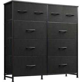 A Fabric Storage Cabinet With 10 Drawers, Used For Storage And Organization, Bedroom Storage Cabinet (Option: Black)