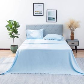 California King Sheet Set 4 Pieces Soft California King Size Sheets Cooling & Breathable Hotel-Quality Easy Care Polyester Microfiber Bedding For Wome (Option: Blue-Q)
