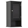 FRALIMK Medicine Cabinet, Hanging Cabinet With 3 Tiers, Single Louvered Door, Slim Wall Cabinet For Home Bathroom Bedroom, White
