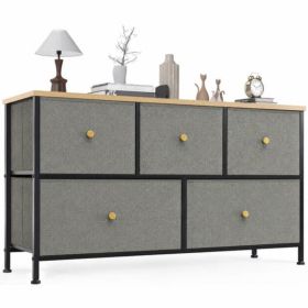 Fabric Dresser For Bedroom, Chest Of Drawers Organizer Storage Cabinet For Closet And Entryway (Option: Dark green5BC)