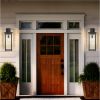 20inch Height Set Of 2 Modern Outdoor Wall Lanterns With Black Metal Frame And Clear Glass, Weatherproof Wall Sconces For Porch, Garage, Or Entryway L