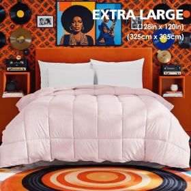 Extra Large Pink Quilt Inner, Comfortable, Soft, And Skin-friendly Oversized Duvet, Machine Washable, Suitable For Home Bedroom Use, All-season Versat (Option: XXL)