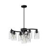 9-Light Black Modern Chandeliers For Dining Room, Adjustable Height Farmhouse Kitchen Island Lighting, Industrial Hanging Light Fixtures For Living Ro