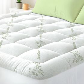 Queen Mattress Topper Viscose Derived From Bamboo, Cooling Thick Pillow Top Mattress Pad With Deep Pocket For 8-21 Mattress, Soft Breathable Mattress (Option: Green-K)