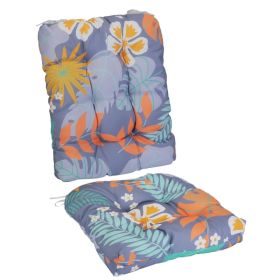 Waterproof Rocking Chair Cushion Upper And Lower Back And Seat Sets With Non-Slip Ties Oxford Cloth Surface Polyester Filling Comfortable For Indoor H (Option: GreyOrangeLeafPro)