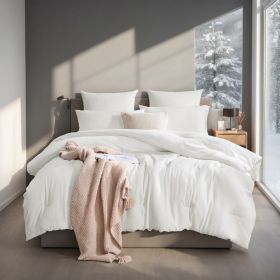 All-Season Oversized Solid Plump Duvet - Premium Durable Comforter With Enhanced Warmth. This Thick Winter Quilt Insert Provides Year-round Comfort, M (Option: White-K)