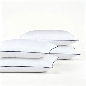 Pillows Standard And Full Size, Hotel Collection Bed Pillows For Side, Back, And Stomach Sleepers, Fluffy And Supportive, Down Alternative Microfiber (Option: 4pc Blue King 19x 34in)