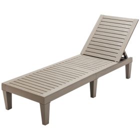 Outdoor Chaise Lounge Chair With 5 Positions Adjustable Backrest For Using In Your Patio, Garden, Backyard, Poolside, Etc (Option: Brown)