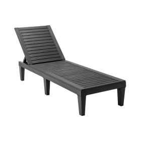 Outdoor Chaise Lounge Chair With 5 Positions Adjustable Backrest For Using In Your Patio, Garden, Backyard, Poolside, Etc (Option: Black)