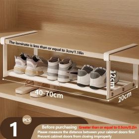 Adjustable And Expandable Shoe Rack, Stackable Iron Shoe Rack, Space Saving Hanging Rack, Suitable For Home Shoe Cabinet Storage, Bottom Basket, Wardr (Option: 1Pc)