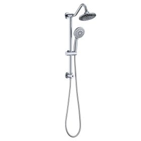 6 Inch Rain Shower Head With Handheld Shower Head Bathroom Rain Shower System (Option: Chrome)