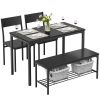 Dining Table, Dining Table Set That Can Accommodate 4 People And Is Equipped With Benches, Simple Assembly Kitchen Table