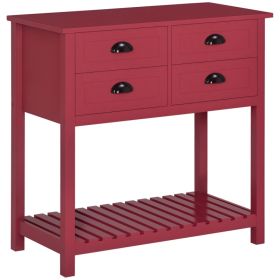 Sideboard Buffet Cabinet with Storage, Modern Coffee Bar Cabinet with 4 Drawers and Slatted Bottom Shelf, Console Table for Kitchen, Living Room, Din (Option: Red-930x470x200 mm)