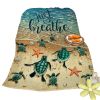 Tropical Baby Sea Turtle Flannel Fleece Blanket 3D Ocean Waves Flannel Soft Plush Throw Blanket Cozy Blankets For Bed Chair Car Sofa Couch Bedroo