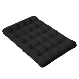 8 Inch Floor Mattress Futon Mattress Sleeping Pad Foldable Roll Up Mat, Sofa Couch Bed, Full Size (Option: Black)