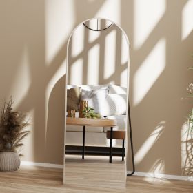 Arched Full Length Mirror, Full Body Standing Mirror, Hanging Or Leaning, For Home, Silver (Option: 2156silver)