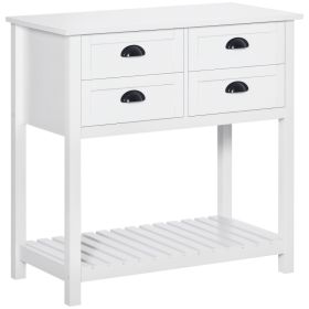 Sideboard Buffet Cabinet with Storage, Modern Coffee Bar Cabinet with 4 Drawers and Slatted Bottom Shelf, Console Table for Kitchen, Living Room, Din (Option: White-930x470x200 mm)