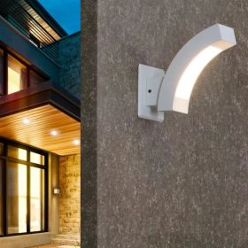 Inowel Wall Lights Outdoor Wall Sconce Modern LED Patio Porch Lights Aluminum Exterior Light Fixture Waterproof IP54 For Hallway House Back Yard Garag (Option: White)