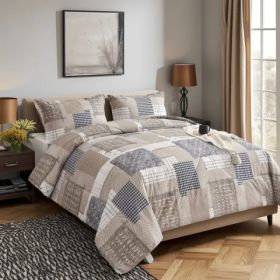 3pieces Comforter Set King Comforter X1 Pillowcasex2 Extremely Diverse Styles (Option: HaoFengJing TuoSeGeZi)
