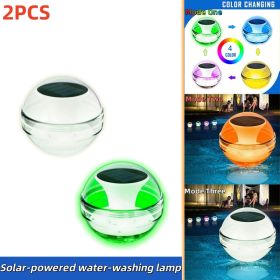 Outdoor Solar Rechargeable Floating Pool Lights,Pool Lights That Float With Solar Charging Panel,IPX7 Waterproof For Inground Pool, Bathroom, Bathtub, (Option: 2Pcs)
