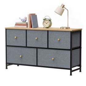 Fabric Dresser For Bedroom, Chest Of Drawers Organizer Storage Cabinet For Closet And Entryway (Option: Blue5BC)