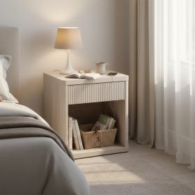 Bedside Cabinet With Drawers And Open Shelves, Side Table With Rounded Corners (Option: 1P)