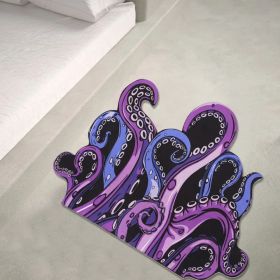 Octopus Bathroom Rug Non-Slip Mat -, Microfiber Absorbent Octopus Rug Non-Slip Backing, Unique Gift And Holiday Decor Rug For Tabletop Role Playing Ga (Option: purpleB)