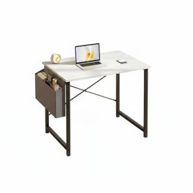 Small Office Desk For A Small Space, With Storage Bags And Hooks On The Computer Desk (Option: White47in)