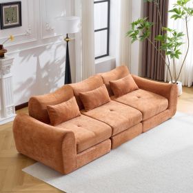 Modular Cloud Sofa, Convertible Folding Sofa Bed, Sectional Cushioned Sofa - Perfect For Living Room, Bedroom & Entertainment Space (Option: Orange)