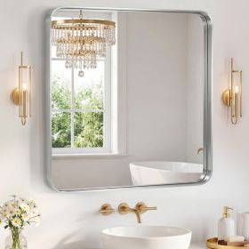 Wall Mirror With Rectangular Metal Frame (Option: Gold3636)