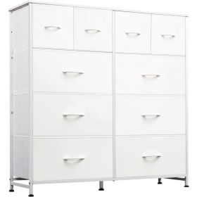 A Fabric Storage Cabinet With 10 Drawers, Used For Storage And Organization, Bedroom Storage Cabinet (Option: White)