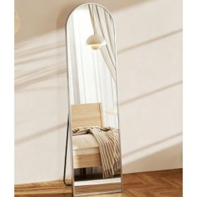 Arched Full Length Mirror, Full Body Standing Mirror, Hanging Or Leaning, For Home (Option: Silver)
