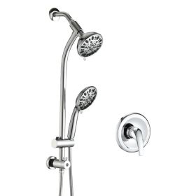 Dual Shower System With Handheld 7-Spray (Option: Chrome)