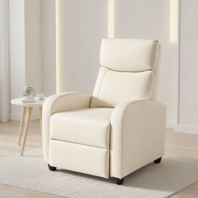 Reclining Sofa With Lumbar Support, Adjustable Backrest Design, And High-density Foam Filling (Option: Beige)