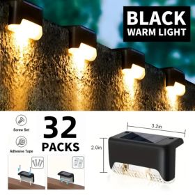 Solar Deck Lights Outdoor 16 Pack, Solar Step Lights Waterproof Led Solar Lights For Outdoor Stairs, Step , Fence, Yard, Patio, And Pathway(Warm White (Option: 32PCSWarmlight)