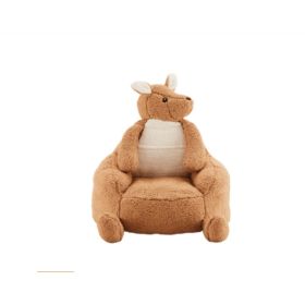 31-inch Mini Sofa Chair, Cute Cartoon-style Sofa, Washable Cover Fabric, Inflatable Sofa Suitable For Children (Option: Brown)